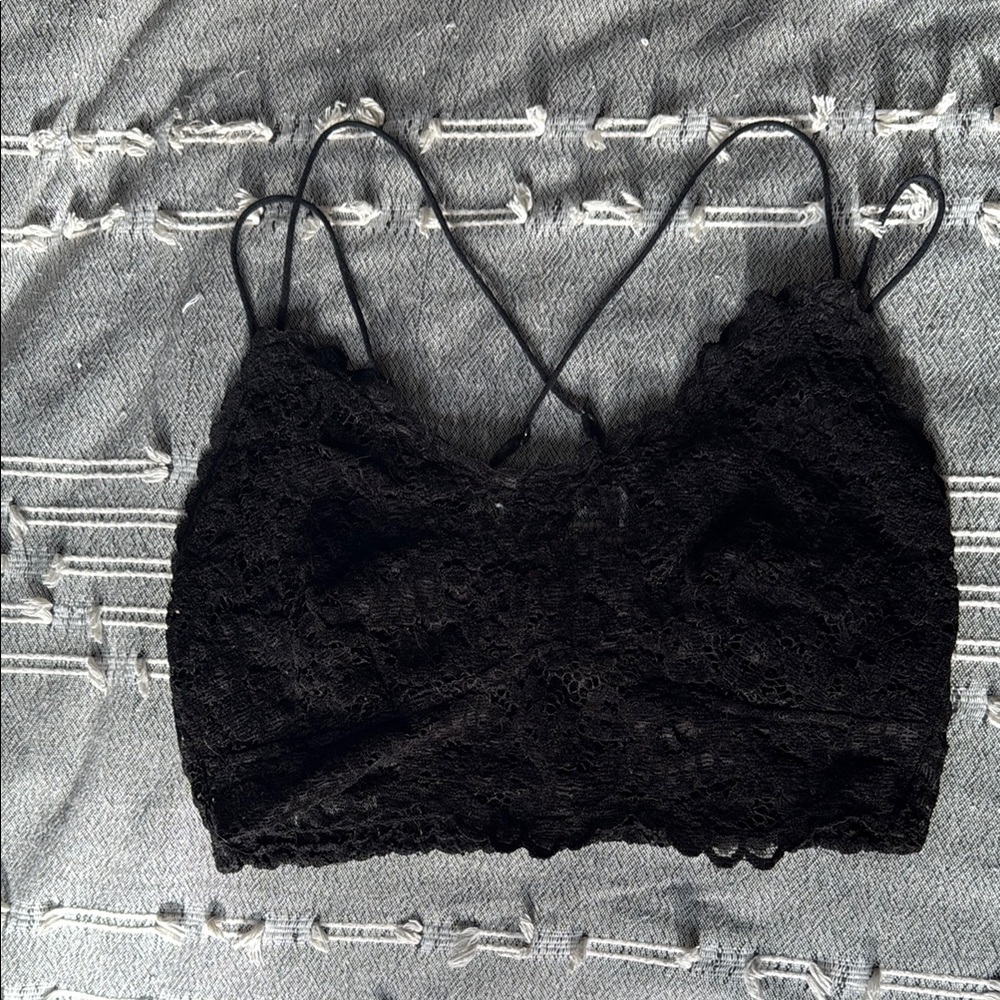 Free People Black Lace Bralette